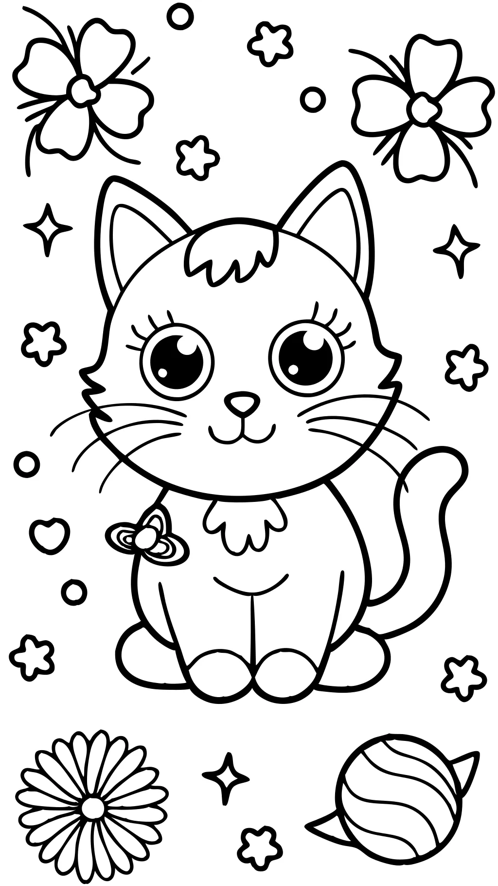 coloriage de chat mignon